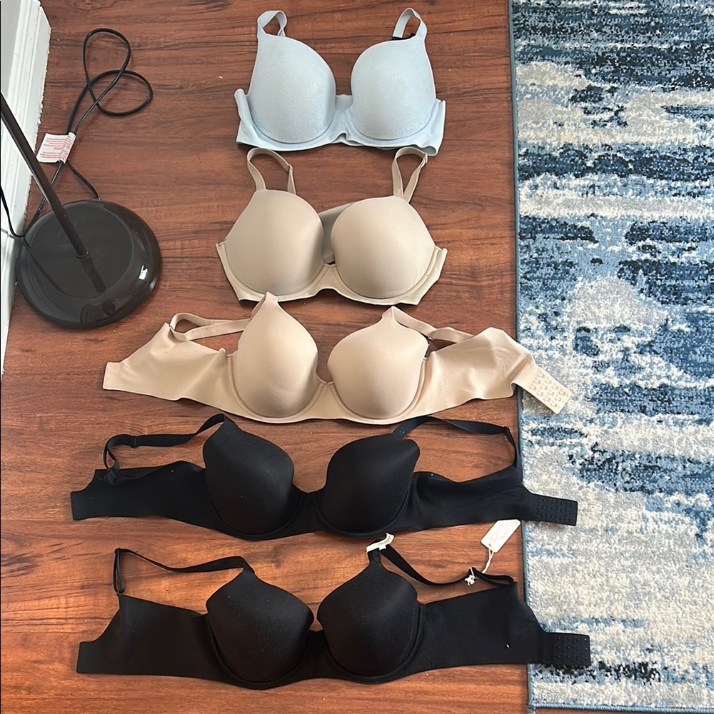 Women's Intimates Set - Black, Beige, and Light Blue Bras